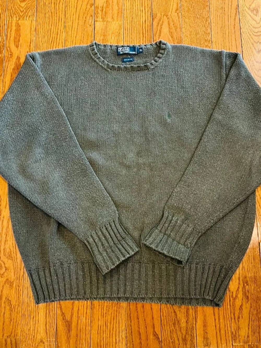 Vintage 90's Polo Ralph Lauren Men’s Cable Knit Fisherman Sweater Size XL Chunky
